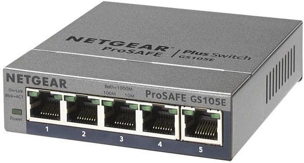 5-Port Gigabit Ethernet plus Switch (Gs105Ev2) - Managed, Desktop or Wall Mount, and Limited Lifetime Protection