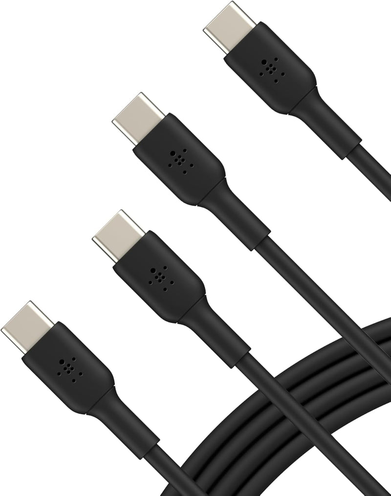 Boostcharge USB-C to USB-C Cable (1M/3.3Ft), USB-C Fast Charging Cable for Iphone 16, Iphone 16 Pro, Iphone 16 Pro Max, Iphone 16 Plus, Galaxy S24, S23, Note, Pixel, Ipad Pro - Black (2-Pack)