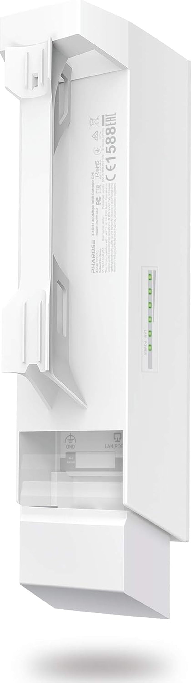 2.4Ghz N300 Long Range Outdoor CPE for Ptp and Ptmp Transmission | Point to Point Wireless Bridge | 9Dbi, 5Km+ | Passive Poe Powered W/ Free Poe Injector | Pharos Control (CPE210)