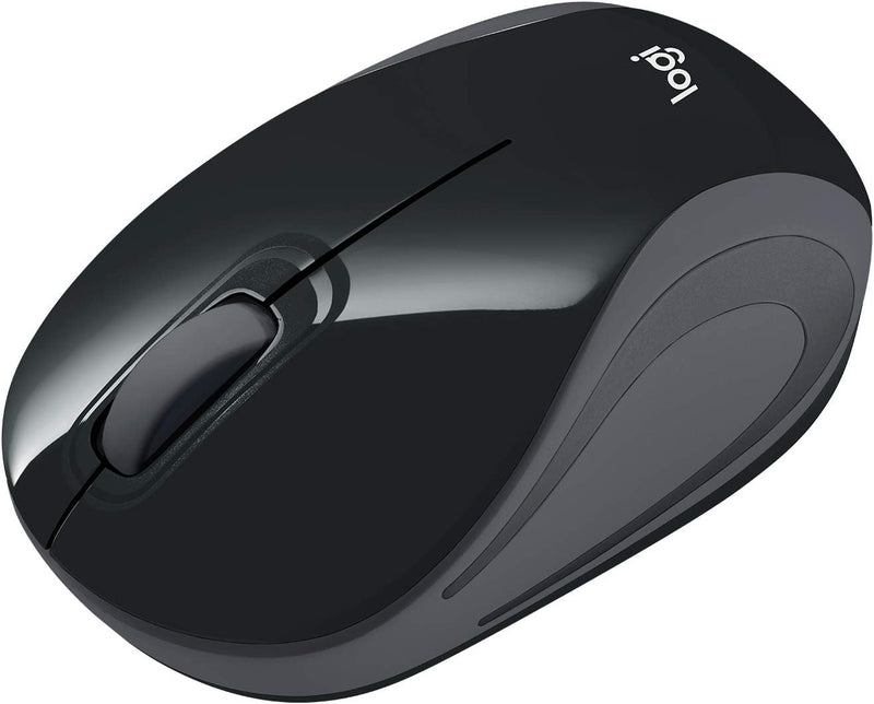 Wireless Mini Mouse M187 Ultra Portable, 2.4 Ghz with USB Receiver, 1000 DPI Optical Tracking, 3-Buttons, PC / Mac / Laptop - Black