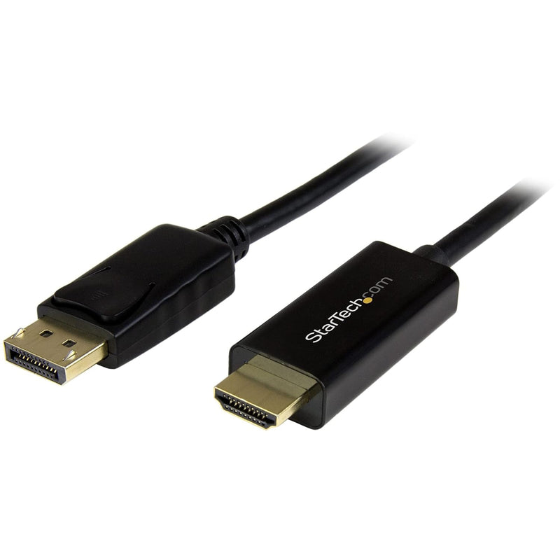 Startech.Com 6Ft (2M) Displayport to HDMI Cable - 4K 30Hz - Displayport to HDMI Adapter Cable - DP 1.2 to HDMI Monitor Cable Converter - Latching DP Connector - Passive DP to HDMI Cord (DP2HDMM2MB)