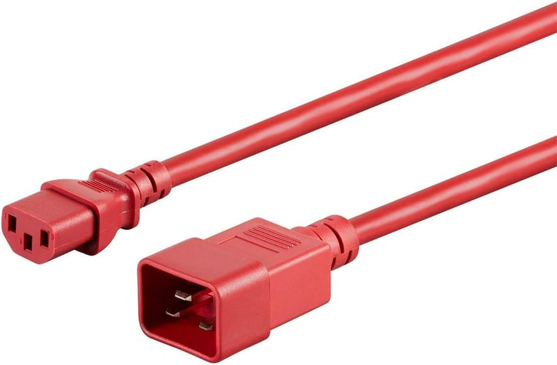 Power Cable/Cord - 3 Feet - Red | 14AWG for PDU 15A (IEC 60320 C13 to IEC 60320 C20)