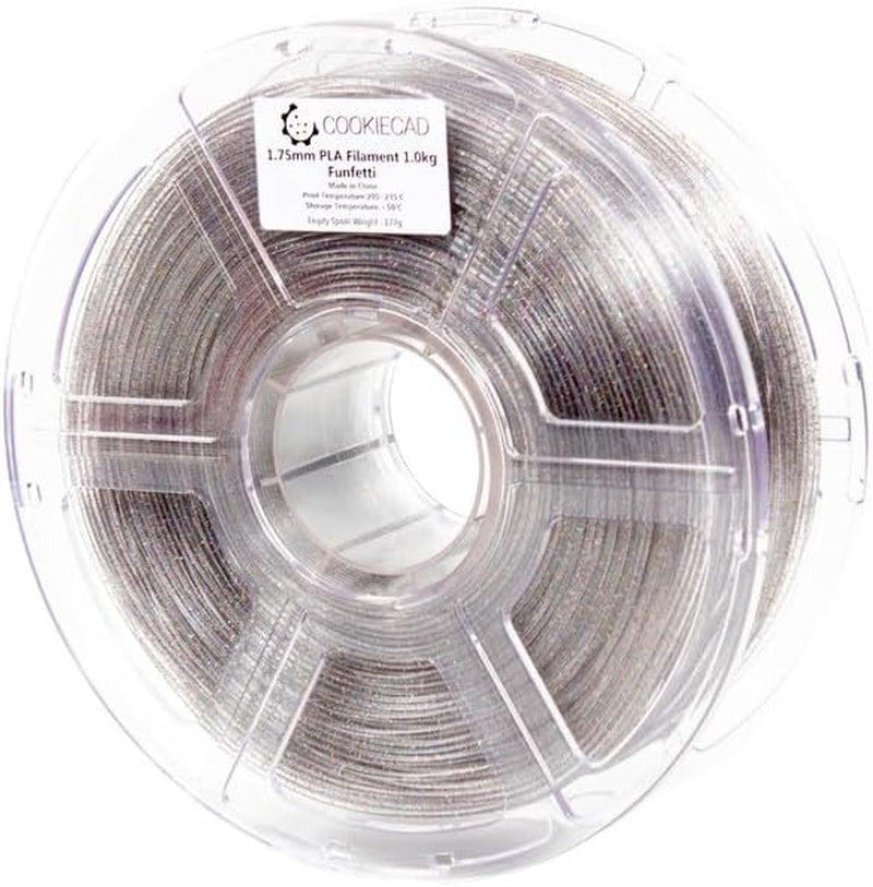 Funfetti Clear Filament with Rainbow Glitter PLA 3D Printer Filament 1.75Mm