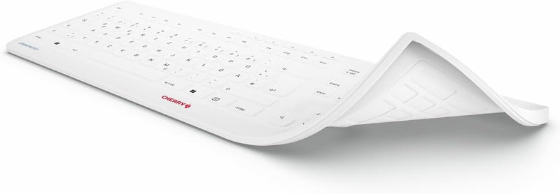 Cherry Stream Protect Keyboard for the Medical Industry Full Size Removable Cover for Hospital, Dentist, Cleanroom, Laboratory and Industrial. Fast to Clean and Flexible Silicone