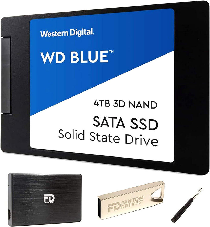 4TB 2.5" SSD 3D TLC NAND Internal Solid State Drive Upgrade Kit with WD Blue WDS400T2B0A