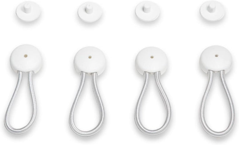 Stayput 8" White Shock Cord & Fastener for Canvas Covers, 4 Pack - Cord Length Is 8" End to End W/Out Loop