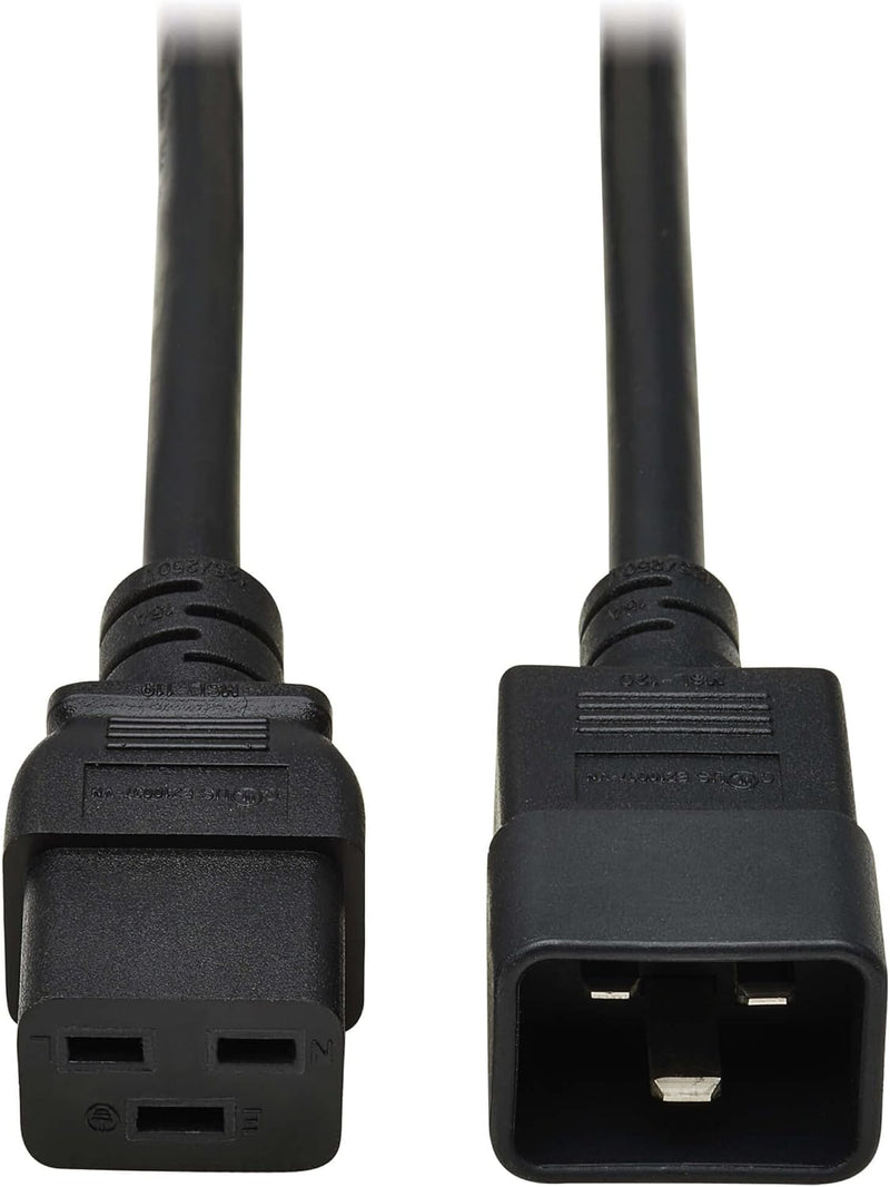 C19 to C20 Power Extension Cord, 15 Feet / 4.6 Meters, 15 Amps, 250 Volts, 14 AWG, Heavy Duty Jacket, Black, IEC-320-C20 to IEC-320-C19, Manufacturer'S Warranty (P036-015-15A)