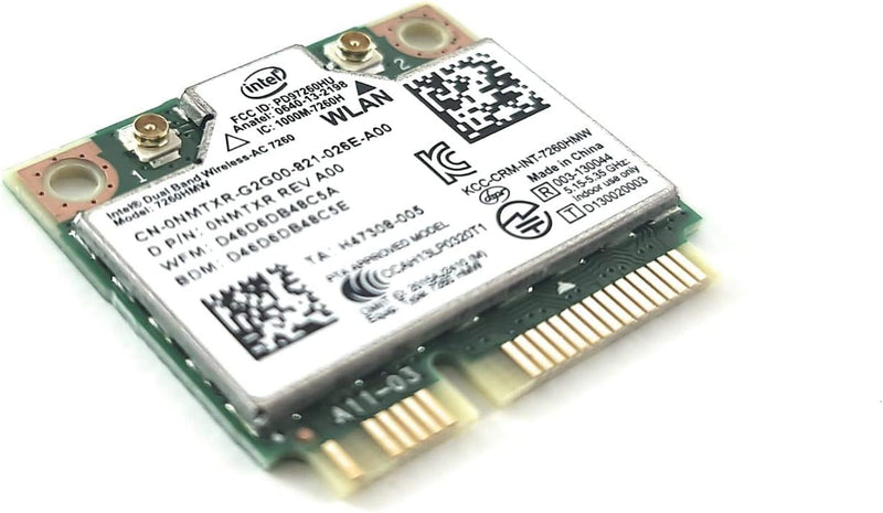 7260.HMW Dual Band Wireless-Ac 7260 Network Adapter PCI Express Half Mini Card 802.11 B/A/G/N/Ac