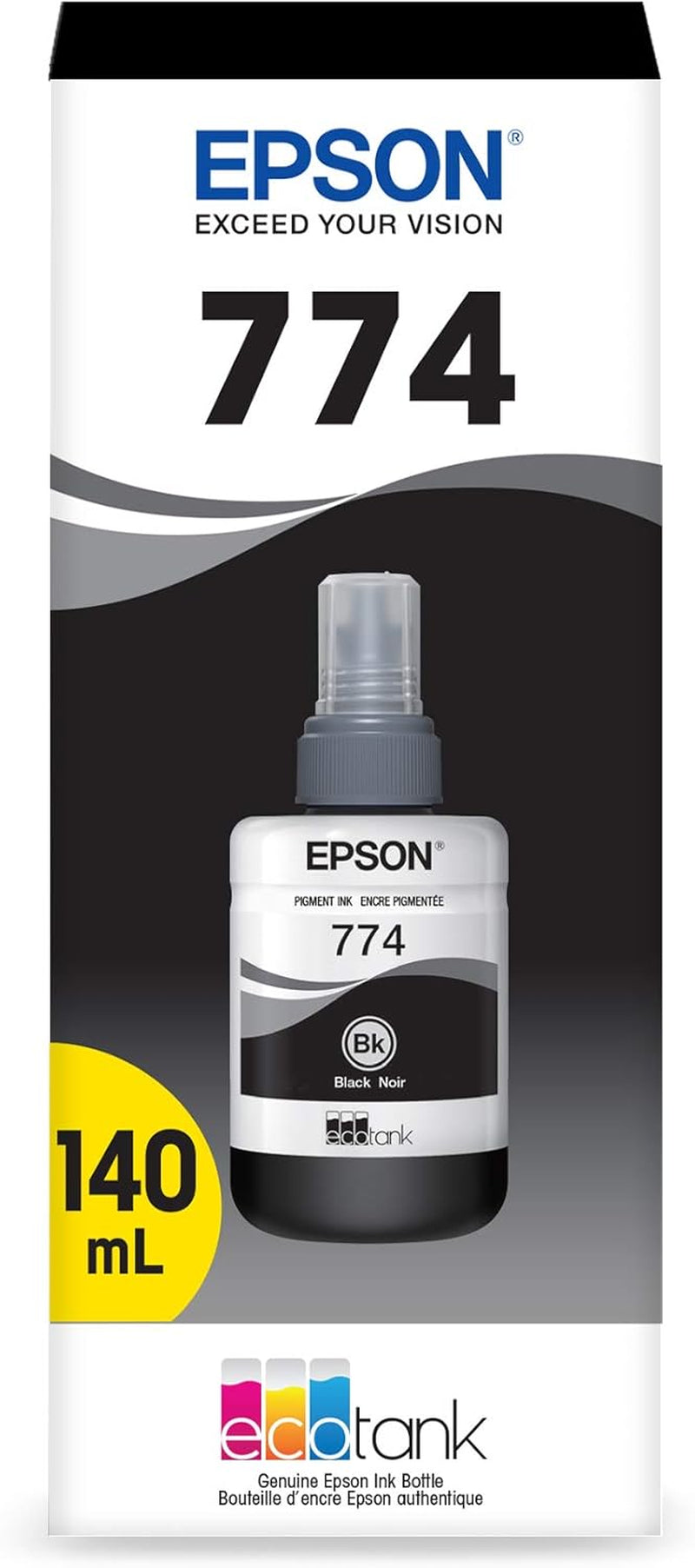 774 Ecotank Ink Ultra-High Capacity Bottle Black (T774120-S) Works with Ecotank ET-4550, ET-3600, ET-16500