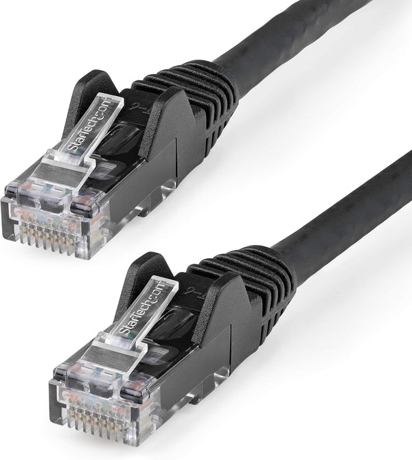 4Ft CAT6 Ethernet Cable - Black CAT 6 Gigabit Ethernet Wire -650Mhz 100W Poe RJ45 UTP Network/Patch Cord Snagless W/Strain Relief Fluke Tested/Wiring Is UL Certified/Tia (N6PATCH4BK)