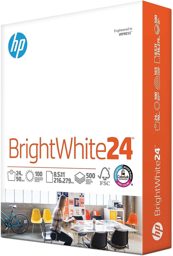 Papers | 8.5 X 11 Paper | Brightwhite 24 Lb |1 Ream - 500 Sheets| 100 Bright | Made in USA - FSC Certified | 203000R