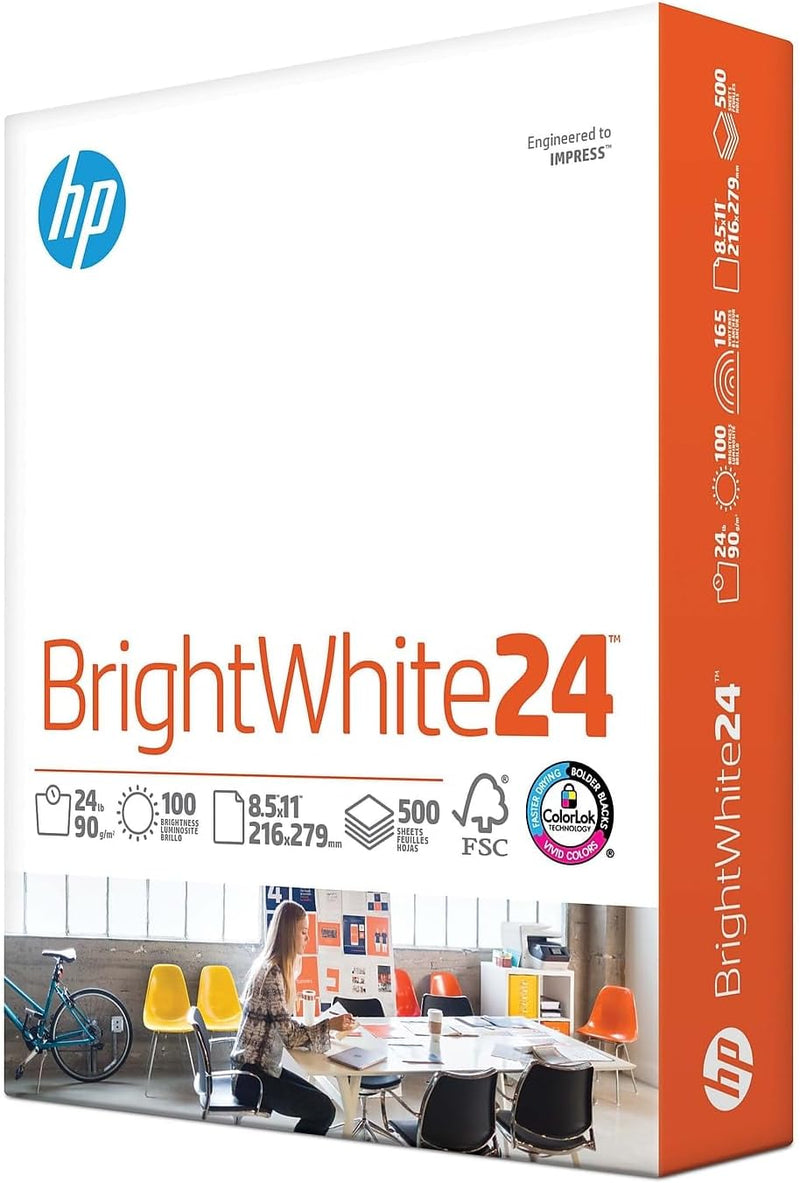 Papers | 8.5 X 11 Paper | Brightwhite 24 Lb |1 Ream - 500 Sheets| 100 Bright | Made in USA - FSC Certified | 203000R