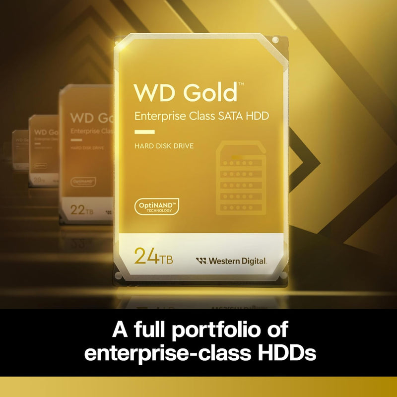 18TB WD Gold Enterprise Class Internal Hard Drive - 7200 RPM Class, SATA 6 Gb/S, 512 MB Cache, 3.5" - WD181KRYZ