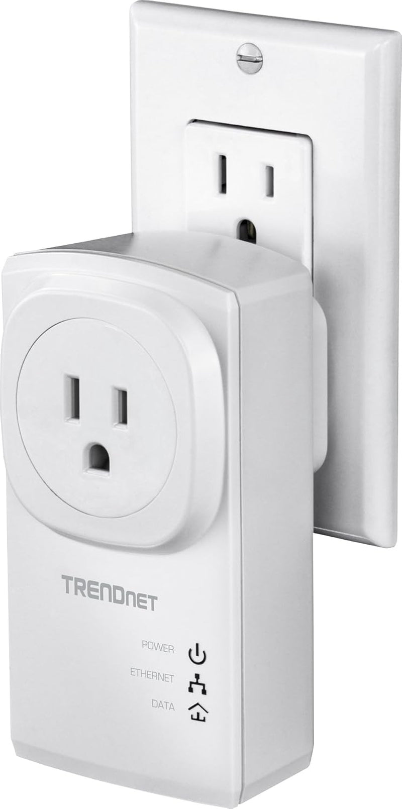 Trendnet Powerline 500 AV Nano Adapter Kit with Built-In Outlet, with Power Outlet Pass-Through, Includes 2 X TPL-407E Adapters, TPL-407E2K (Renewed)