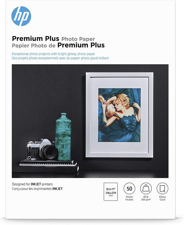 Premium plus Photo Paper, Glossy, 8.5X11 In, 50 Sheets (CR664A), White, Pack 1