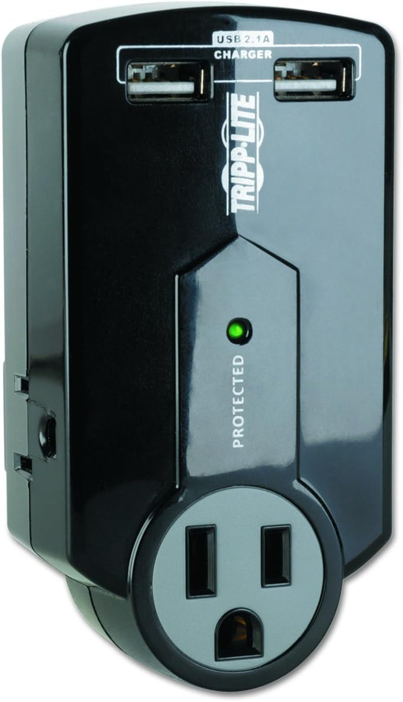 3 Outlet Portable Surge Protector Power Strip, Direct Plug In, 2 USB, $5,000 Insurance (SK120USB)