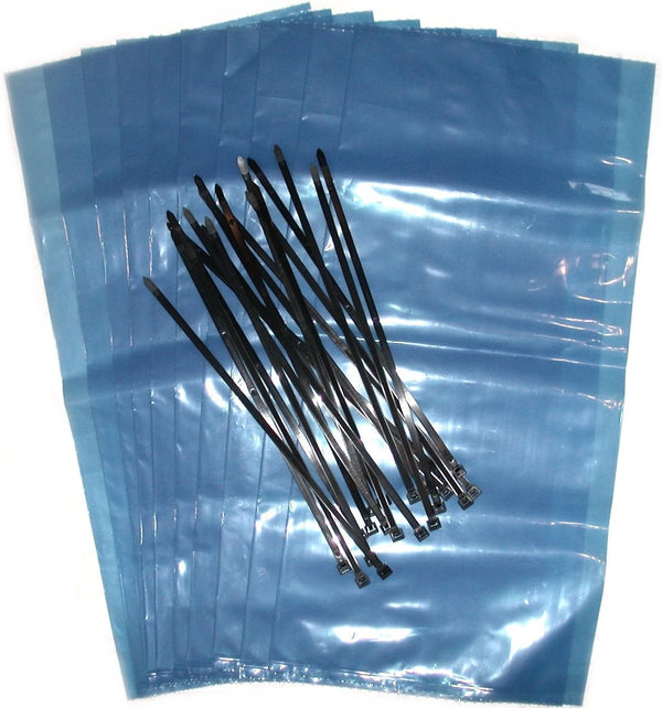 Maple Tree Tapping Replacement 5 Mil Blue Sap Saks Bags 12-1/2" X 24" (Set of 10). Includes 20 Heavy Duty Cable Ties.