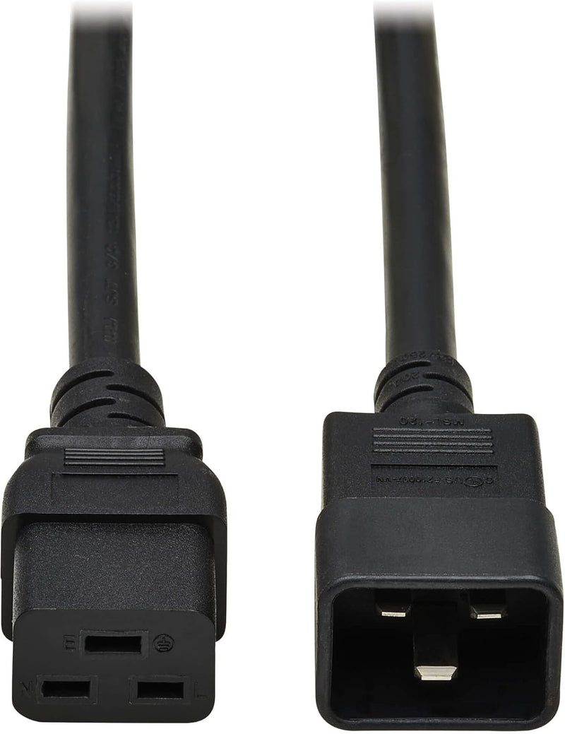 C19 to C20 Power Extension Cord, 15 Feet / 4.6 Meters, 20 Amps, 250 Volts, 12 AWG, Heavy Duty Jacket, Black, IEC-320-C20 to IEC-320-C19, Manufacturer'S Warranty (P036-015)