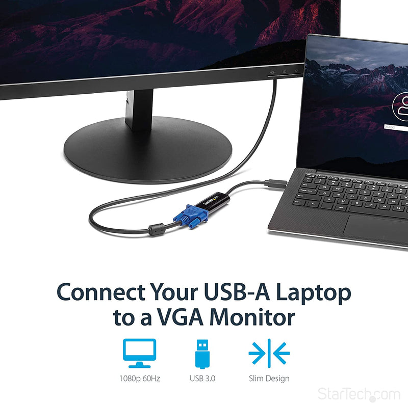 USB 3.0 to VGA Adapter, USB to VGA Monitor Converter for Windows, Slim (No Support for Macos/Chromeos/Linux)