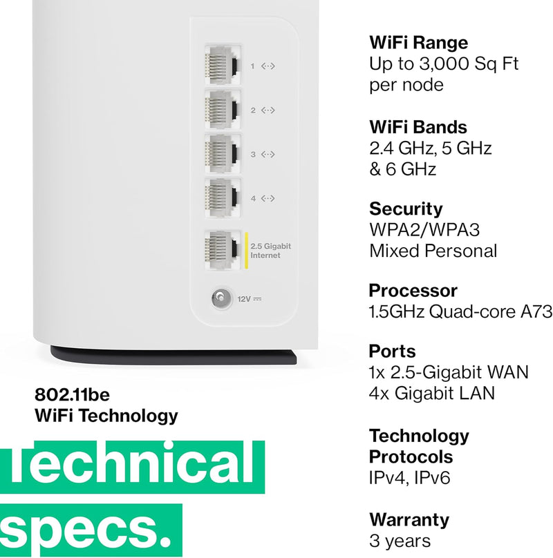 Velop Pro 7 Wifi Mesh System | Three Cognitive Tri-Band Routers | 10 Gbps Speeds | 9,000 Sq. Ft. Coverage| Connect 200+ Devices | 3 Pack MBE7003 | 2023 Release Wifi Mesh 3 Pack