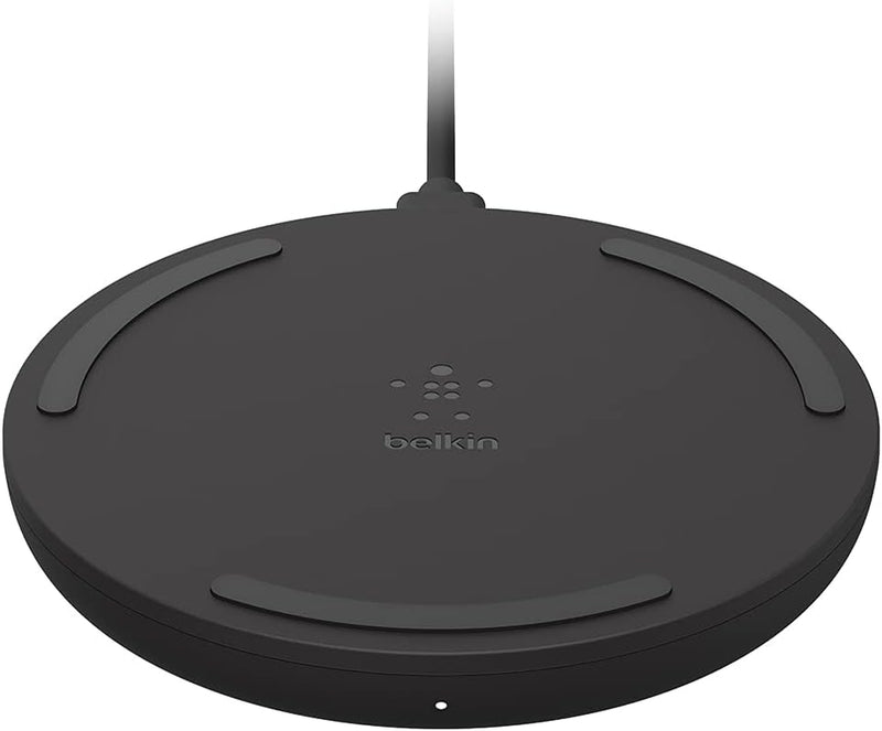 Quick Charge Wireless Charging Pad - 10W Qi-Certified Charger Pad for Apple Iphone, Samsung Galaxy, Pixel, Airpods Pro & More, Charge While Listening to Music, Streaming Videos - Black (No PSU)