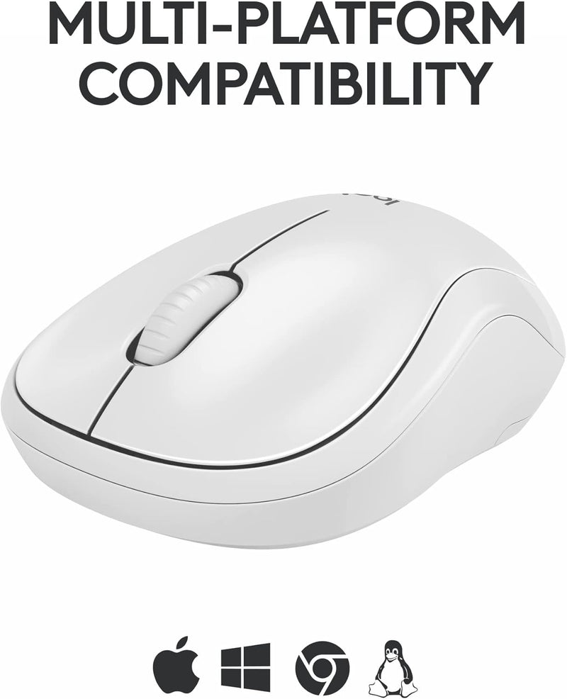 M240 Silent Bluetooth Mouse, Wireless, Compact, Portable, Smooth Tracking, 18-Month Battery, for Windows, Macos, Chromeos, Compatible with PC, Mac, Laptop, Tablets - off White