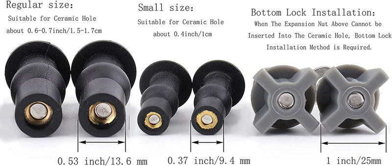 3 Pairs Toilet Seats Screw, Universal Toilet Seat Bolts, Top Fix Nuts Screws Bottom Mount Anchor Nut 1/4-20 Toilet Seat Screws Replacement Parts Fit for Kohler