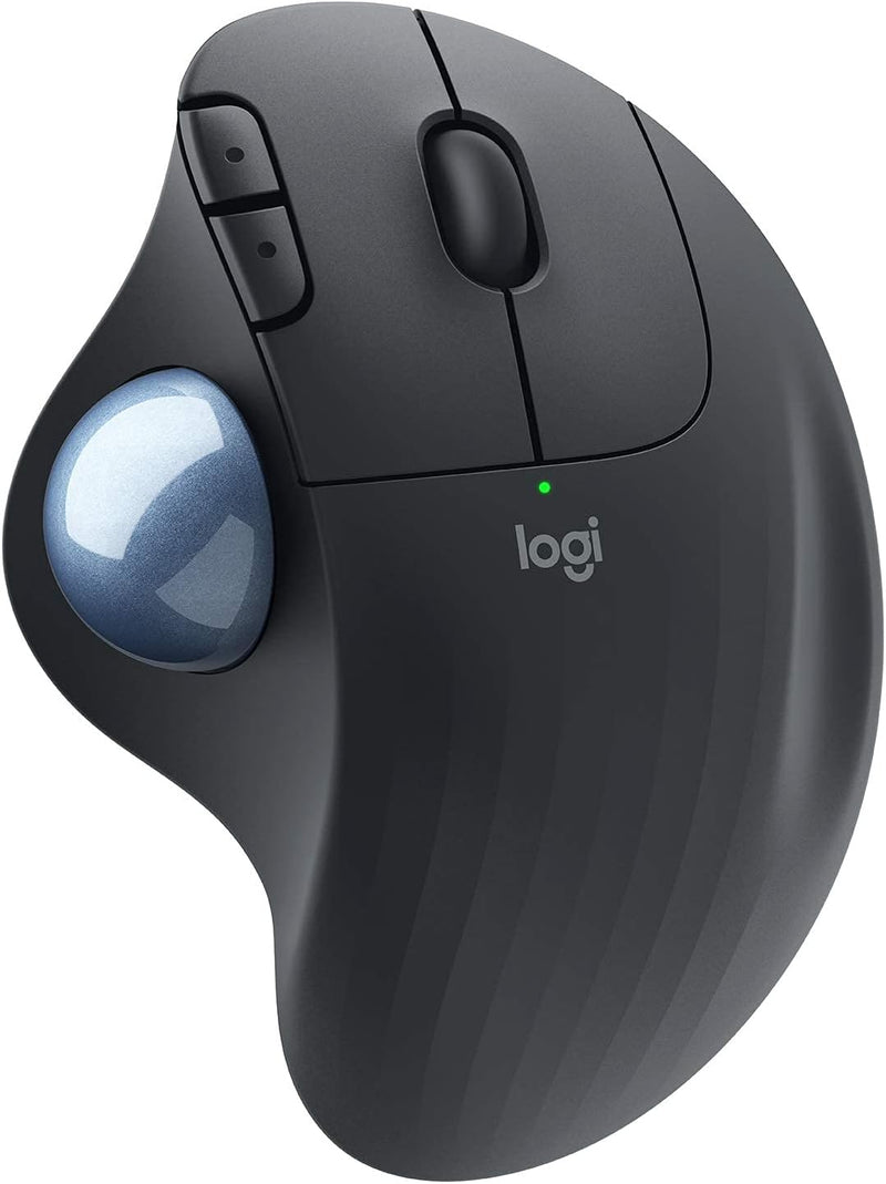 Logitech Ergo M575 Wireless Trackball Mouse, Easy Thumb Control, Precision and Smooth Tracking, Ergonomic Comfort Design, Windows/Mac, Bluetooth, USB - Graphite (Renewed)