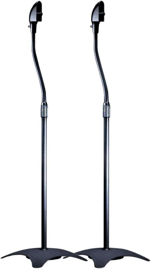 Monoprice Satellite Speaker Floor Stands - Black (Pair) Supports up to 5 Lbs. Each, Height Adjustable (26.8 to 43.3 Inches)