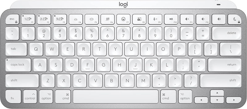 Logitech MX Keys Mini for Mac Minimalist Wireless Illuminated Keyboard, Compact, Bluetooth, Backlit Keys, USB-C, Tactile Typing, Compatible with Apple Macos, Ipad OS, Metal Build (Renewed)