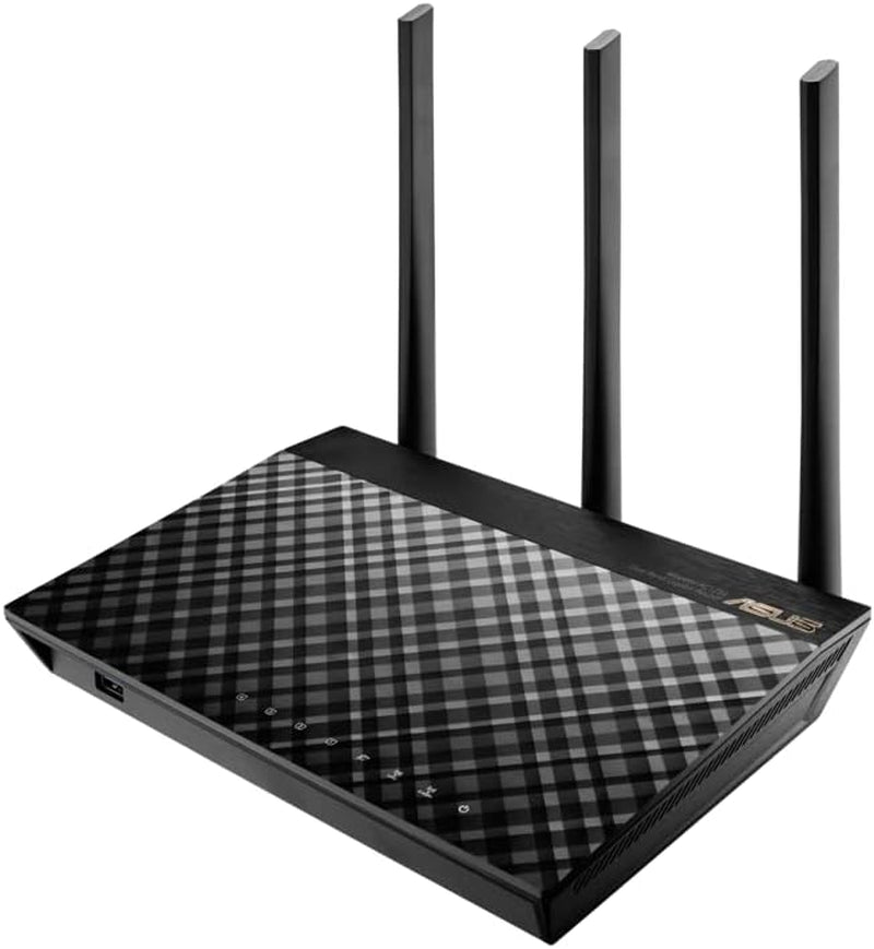 Dual-Band 3X3 AC1750 Wifi 4-Port Gigabit Router with Speeds up to 1750Mbps & Airadar to Strengthens Wireless Connections via High-Powered Amplification Beam-Forming - 2X USB 2.0 Ports (RT-AC66U)