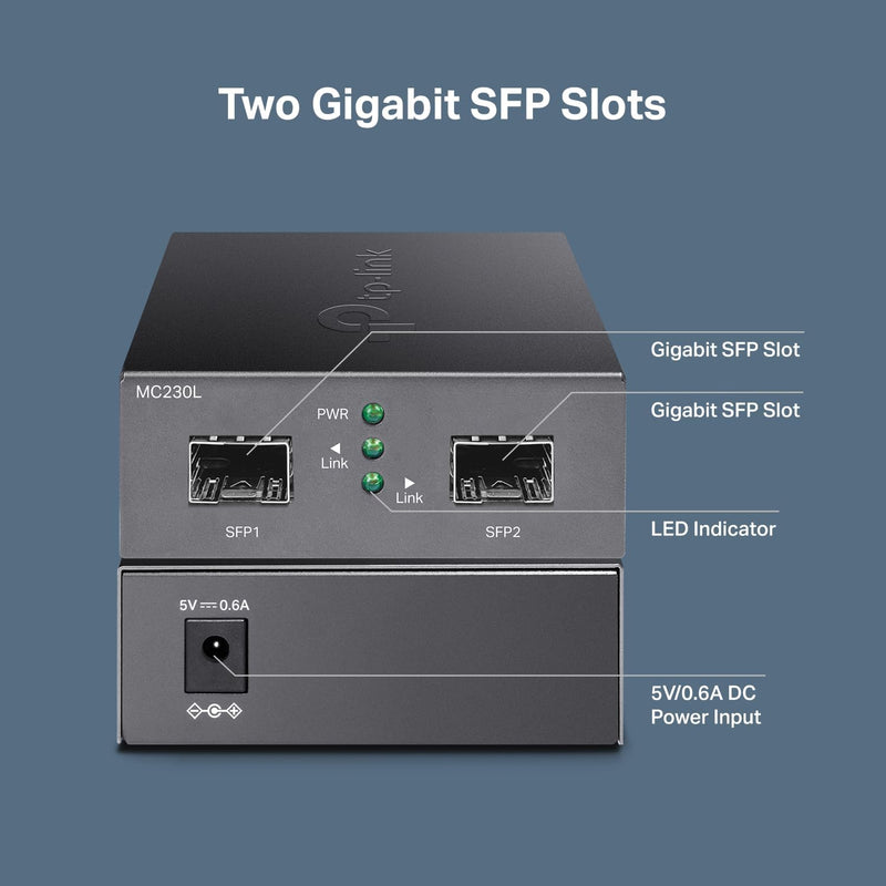 MC230L | Gigabit SFP to SFP Fiber Media Converter | Convert between 2 Gigabit SFP Modules| Plug & Play | Durable Metal Casing | Versatile Compatibility | Hot-Swappable