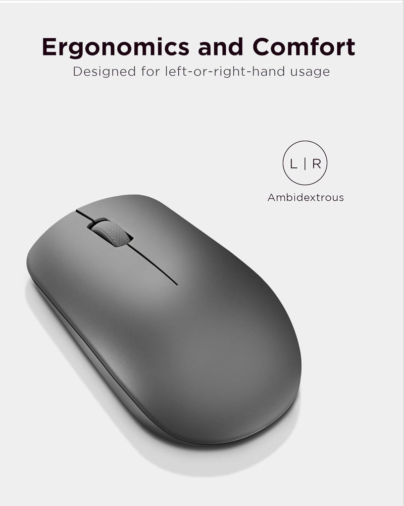 530 Full Size Wireless Computer Mouse for PC, Laptop, Computer with Windows - 2.4 Ghz Nano USB Receiver - Ambidextrous Design - 12 Months Battery Life - Graphite Grey