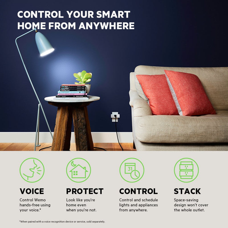 Wemo Mini Smart Plug, Wifi Enabled, Works with Alexa, Google Assistant & Apple Homekit