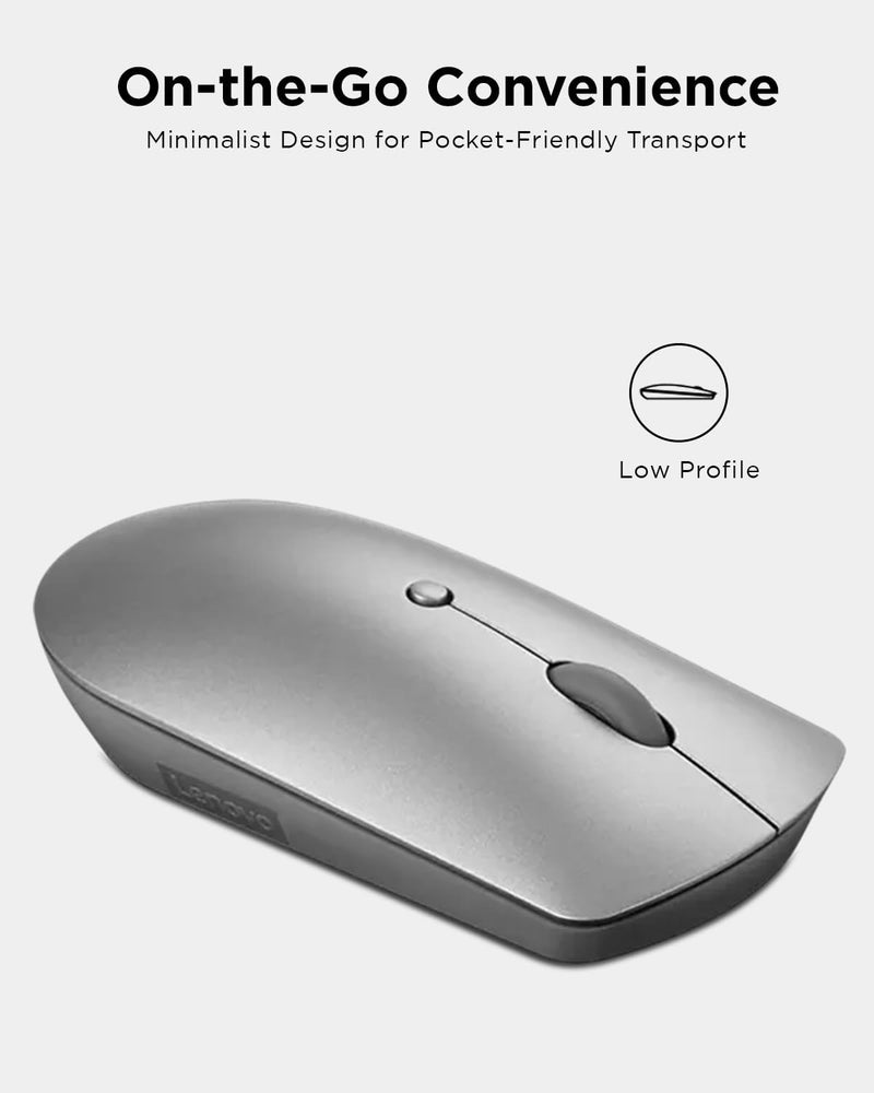 600 Bluetooth Silent Mouse, Blue Optical Sensor, Adjustable DPI, 4 Button, Microsoft Swift Pair, Windows, Chrome, GY50X88832, Gray