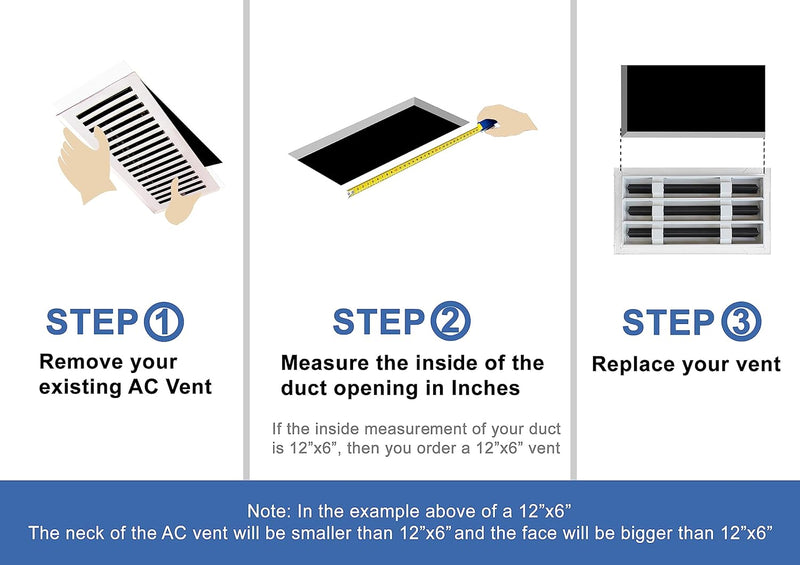 8X4 Modern AC Vent Cover - Decorative White Air Vent - Standard Linear Slot Diffuser - Register Grille for Ceiling, Walls & Floors -