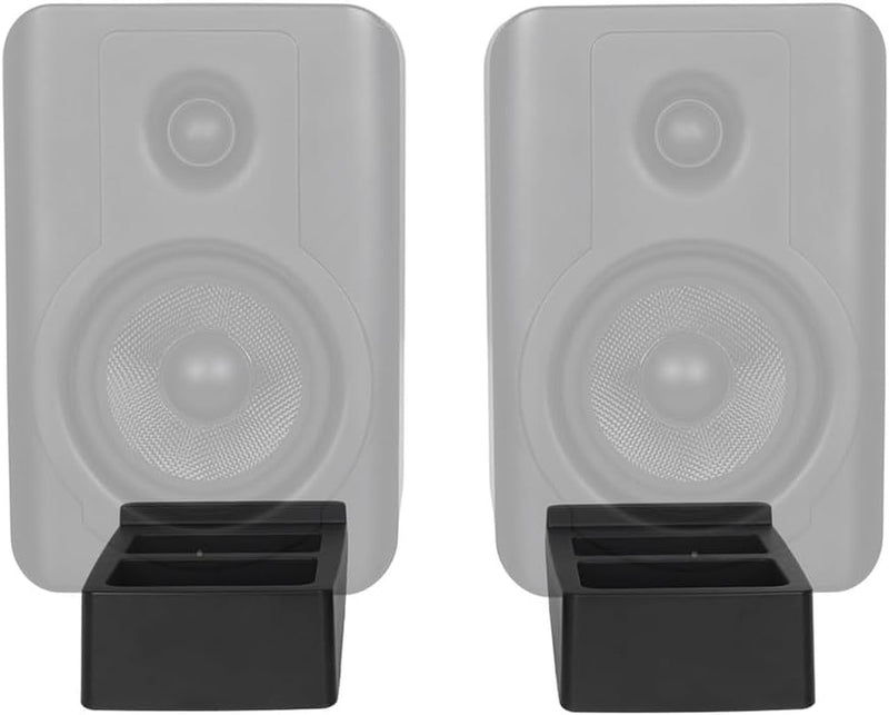 Tilted Wedge Desktop Speaker Stands for Medium Sized Speakers, Speaker Riser, Anti-Vibration, 15 Degrees of Tilt, Pair, for Bookshelf Speakers and Studio Monitors