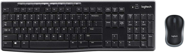 Logitech K270 Wireless Keyboard and M185 Wireless Mouse Combo — Keyboard and Mouse Included, Long Battery Life (Black with Mouse)