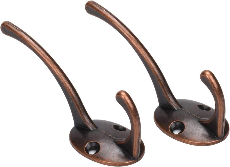 Dual Wall Hooks Coat Hooks Heavy Duty Made of Strong Metal 11Pcs-Coffee