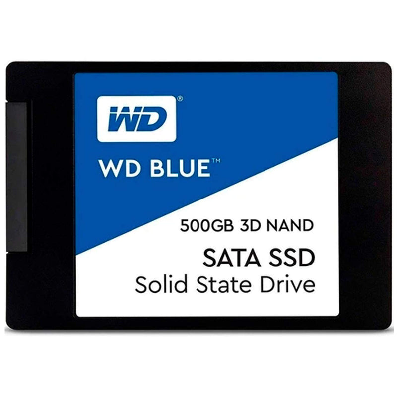 500GB WD Blue 3D NAND Internal PC SSD - SATA III 6 Gb/S, 2.5"/7Mm, up to 560 Mb/S - WDS500G2B0A 500GB 2.5"/7Mm