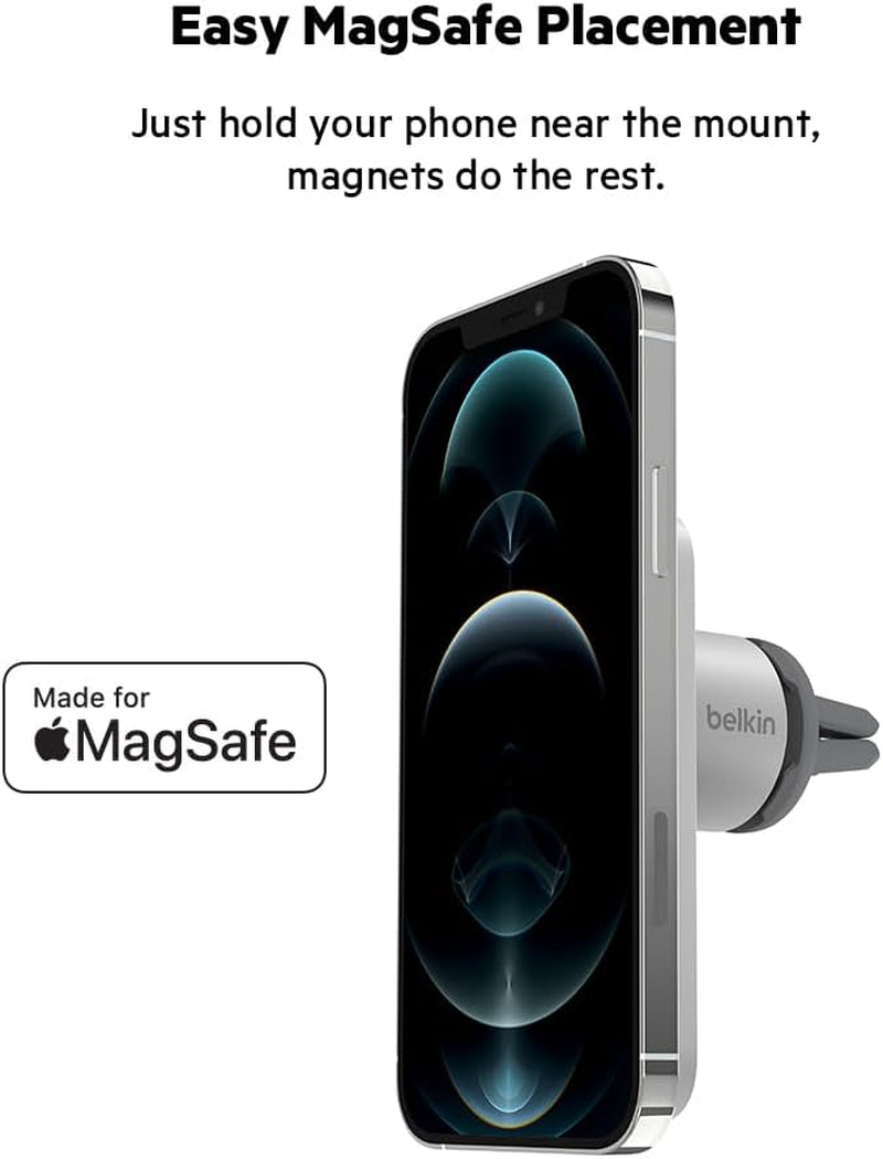 Magsafe Vent Mount Pro - Magsafe Phone Mount for Car, Magnetic Phone Holder Compatible with Iphone 16, Iphone 16 Pro, Iphone 16 Pro Max, Iphone 15 Series, Iphone 14 Series, and Mini - Gray