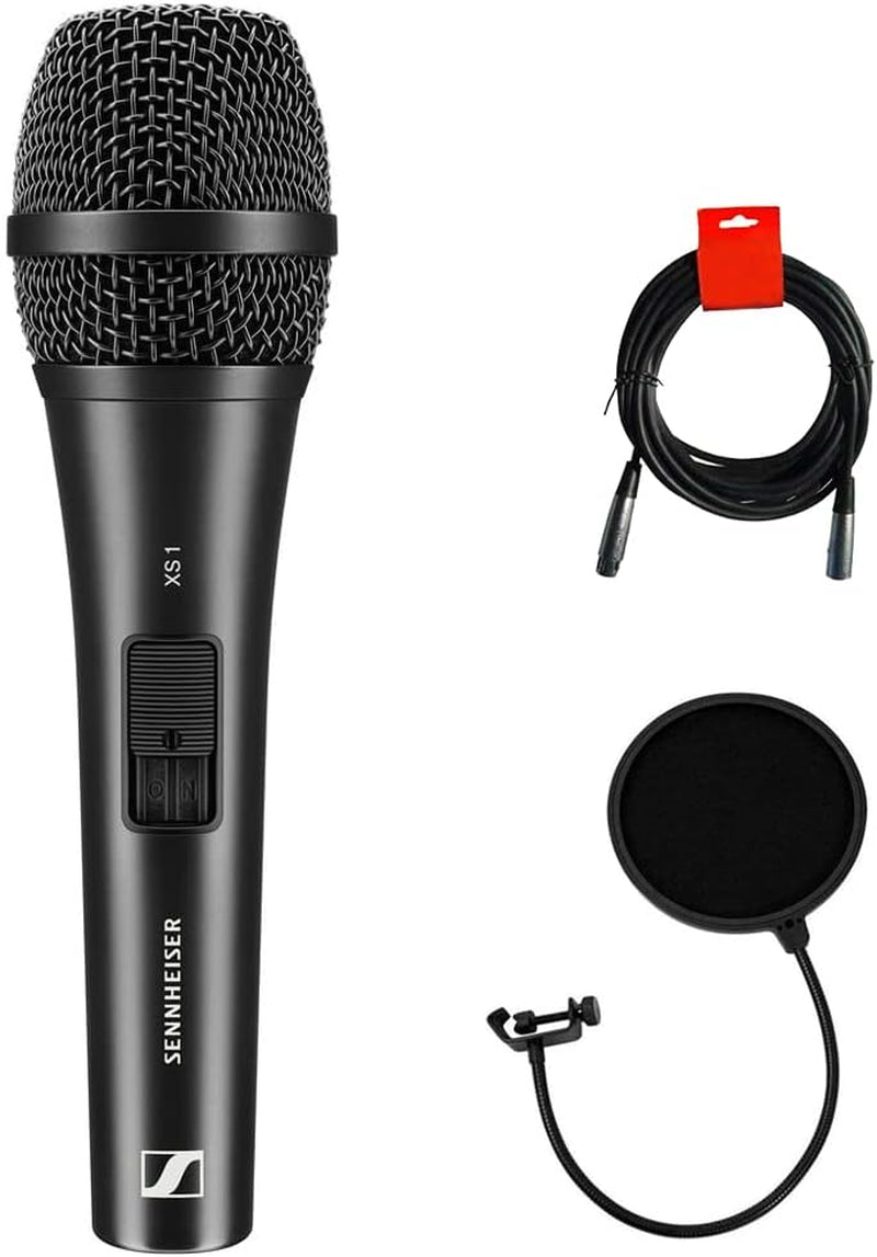 XS 1 Handheld Cardioid Dynamic Vocal Microphone Bundle with Pop Filter and 20" XLR-XLR Cable