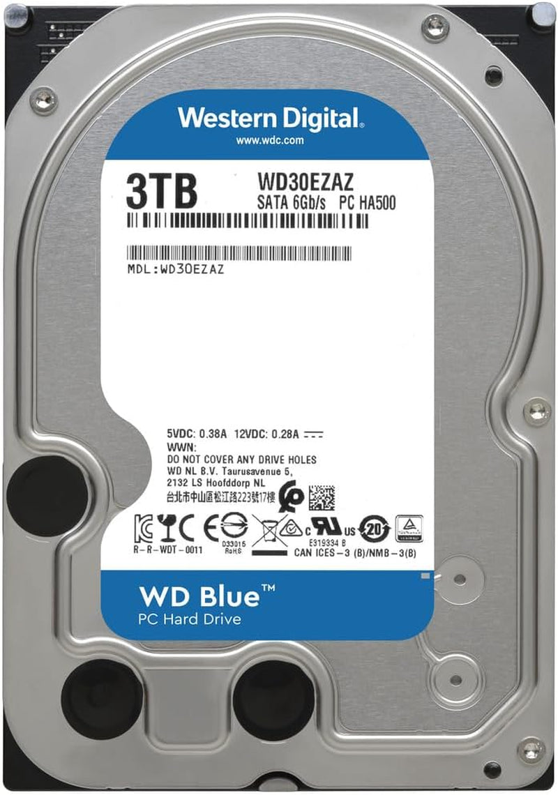 3TB WD Blue PC Hard Drive - 5400 RPM Class, SATA 6 Gb/S, 256 MB Cache, 3.5" - WD30EZAZ 3TB 5400 RPM