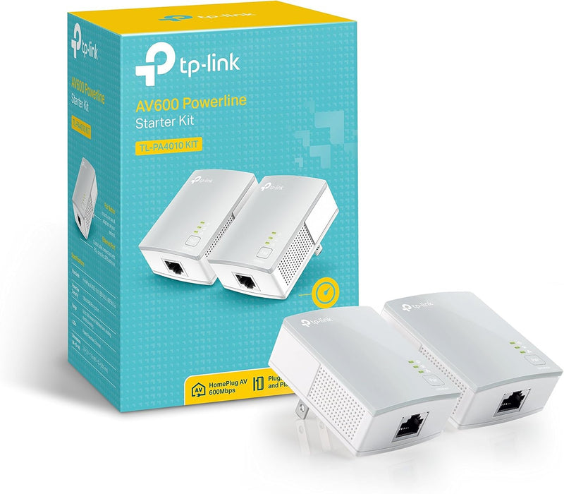 TL-PA4010KIT AV600 Nano Powerline Adapter Starter Kit, up to 500Mbps(Renewed)