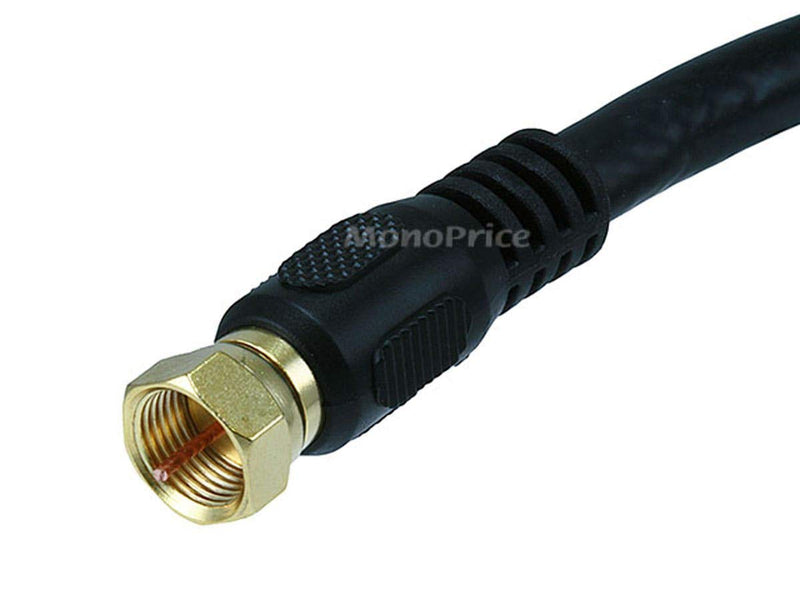 RG6 Quad Shield CL2 Coaxial Cable with F Type Connector for Television, 1.5Ft