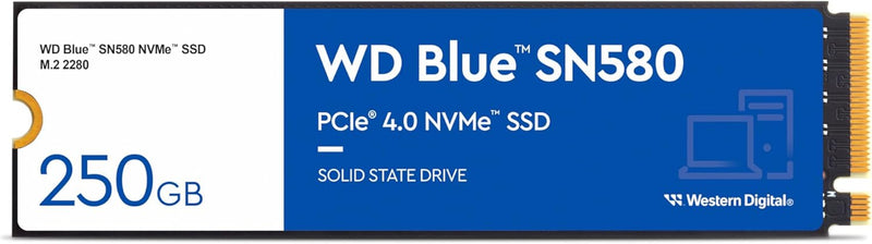 250GB WD Blue SN580 Nvme Internal Solid State Drive SSD - Gen4 X4 Pcie 16Gb/S, M.2 2280, up to 4,000 Mb/S - WDS250G3B0E