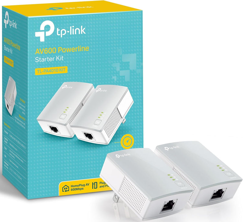 TL-PA4010KIT AV600 Nano Powerline Adapter Starter Kit, up to 500Mbps(Renewed)