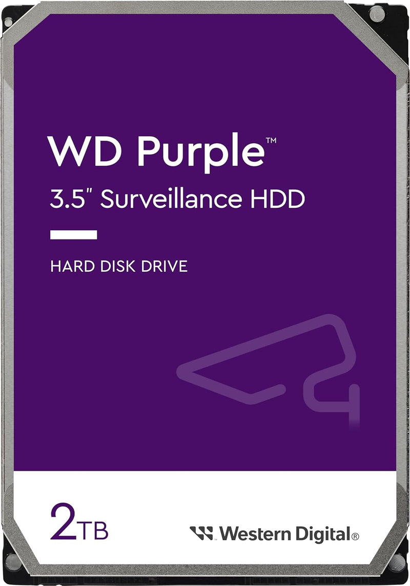2TB WD Purple Surveillance Internal Hard Drive HDD - SATA 6 Gb/S, 256 MB Cache, 3.5" - WD22PURZ 2TB 256 MB Cache