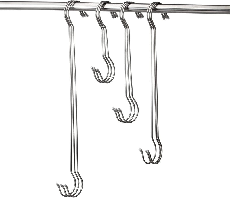 12 Pack Extra Long Shower Curtain S Hooks Stainless Steel Large Size S Shape Long Hooks 16 Inch