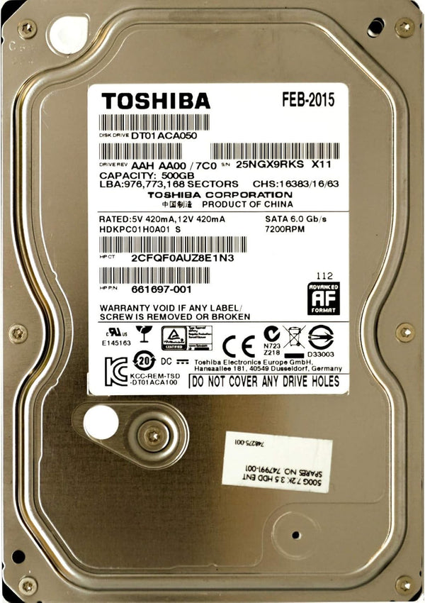 500GB 7.2K 3.5 SATA 3.5-Inch Internal Hard Drive DT01ACA050